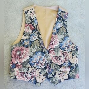 Womens vintage vest brass buttons grandma country western studio michell…